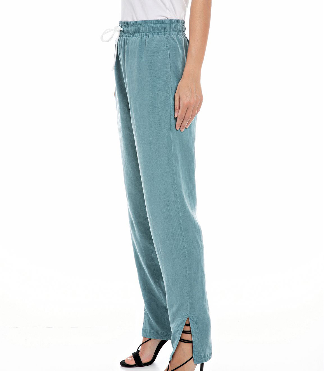 Essential ドローストリング付きスリムフィットパンツ 詳細画像 パウダーブルー 3